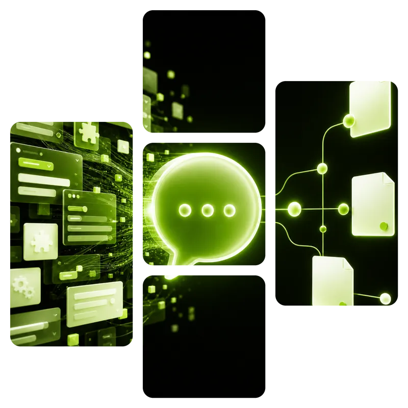 Chaotische verzameling CMS-panelen en plugins die via een chat wordt vertaald naar overzichtelijke bestanden