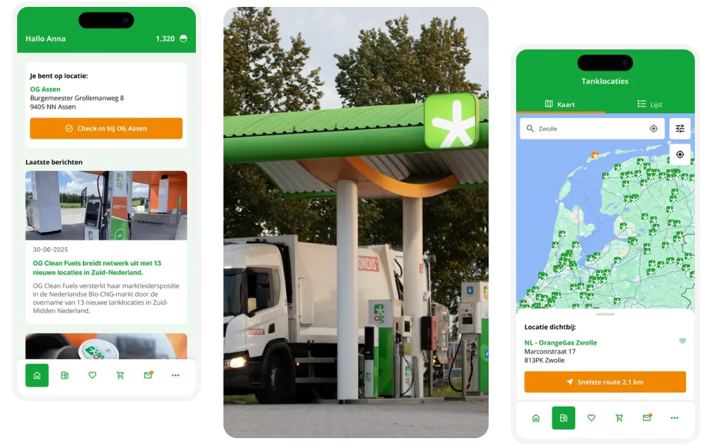 og-clean-fuels-app, overzicht van de OG Clean Fuels app